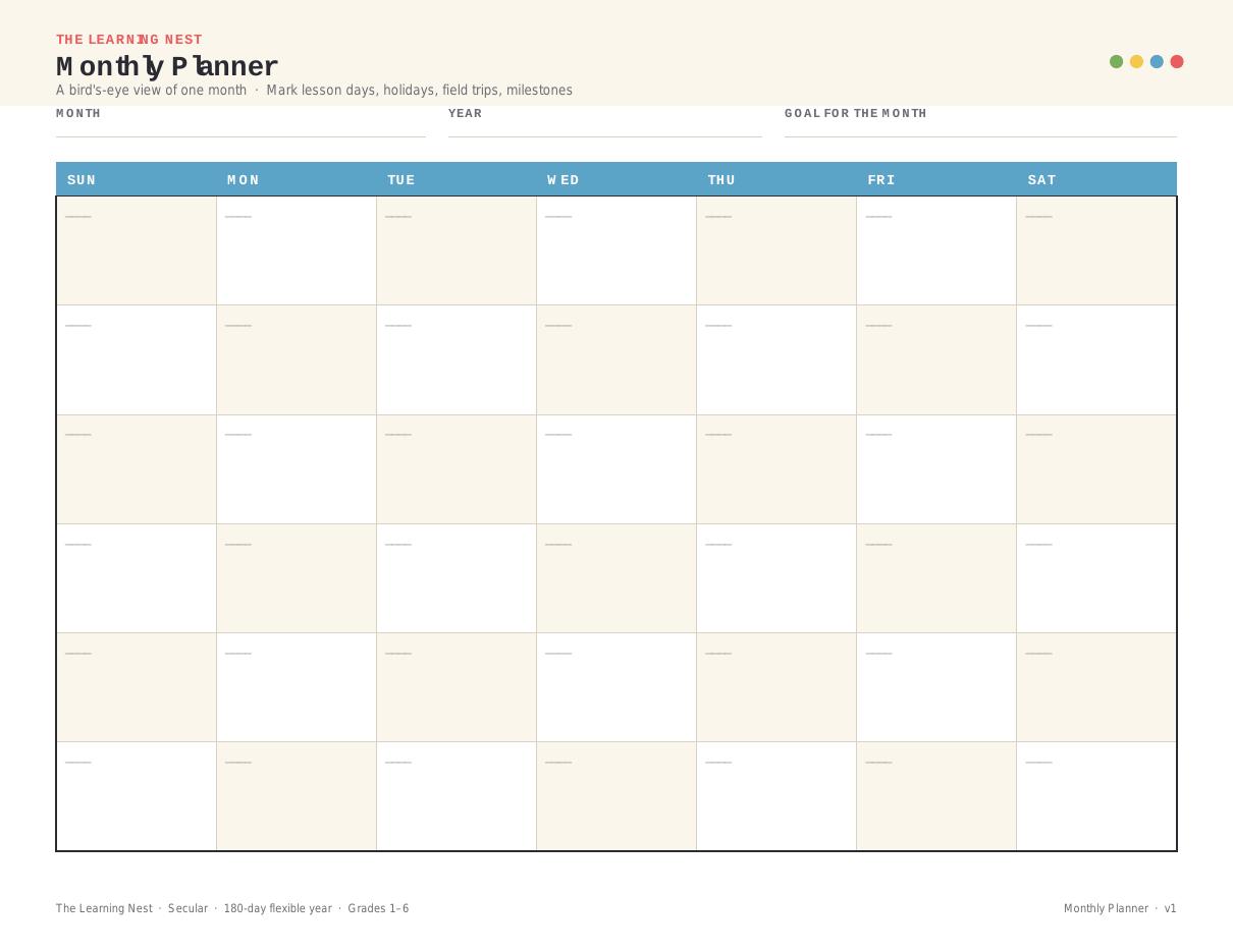 Monthly Planner preview