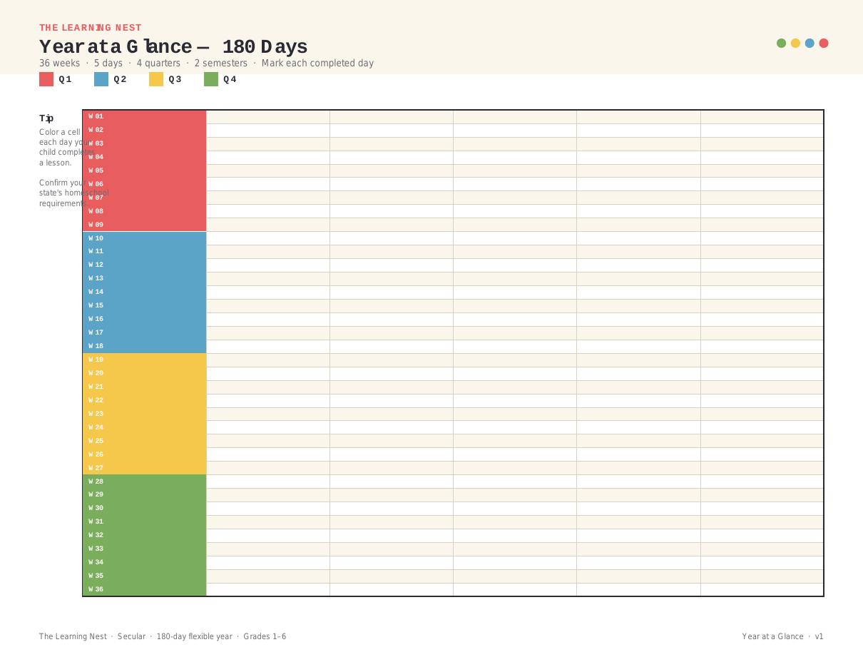 Year at a Glance — 180 Days preview
